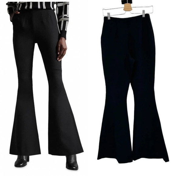 Ted Baker Bevis High Waisted Exaggerated Kickflare Trouser Black Size 1‎ / US 4 - Picture 1 of 11